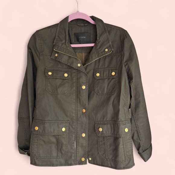 J Crew Downtown Field Jacket Waxed Cotton size M - Picture 1 of 7